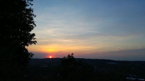 Scenic view of landscape against sky during sunset