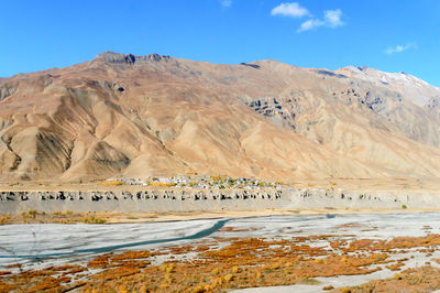 Scenic view mountain desert against sky.  langza village lahaul spiti valley  himachal pradesh india 