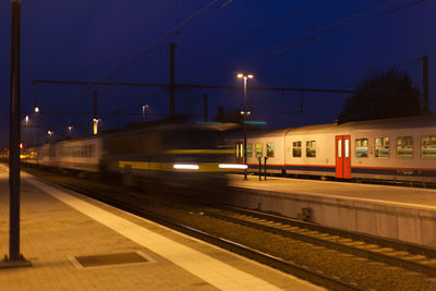 Train on railroad station platform