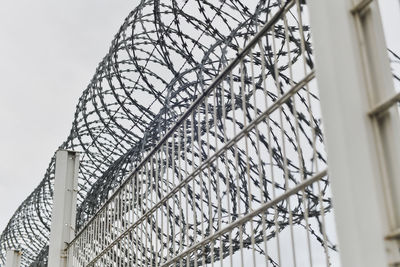 Fence with barbed wire at customs in europe