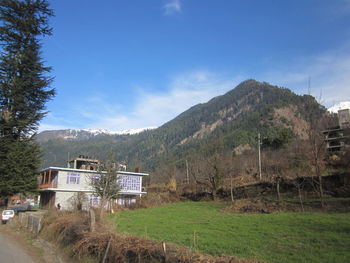 View of built structure against mountain