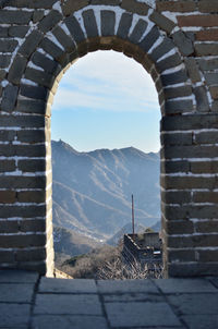 High angle view of mountain range