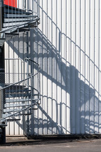 Metal railing on staircase