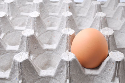 Egg on egg tray