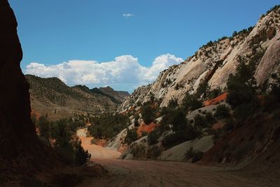 Panoramic view of mountains against sky