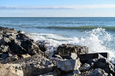 Scenic view of sea waves