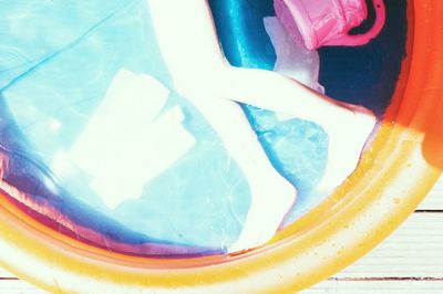 Close-up of multi colored water