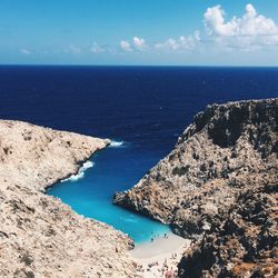 High angle view of sea against sky