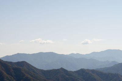 Scenic view of mountains against clear sky