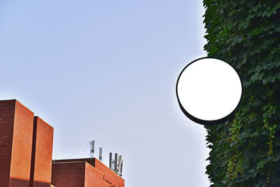 Low angle view of building against clear sky