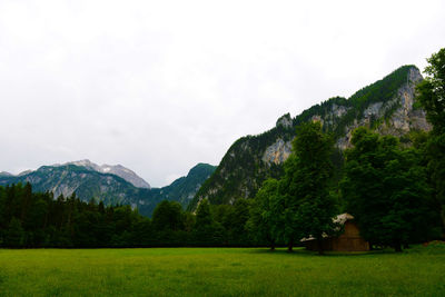 Scenic view of mountains against clear sky