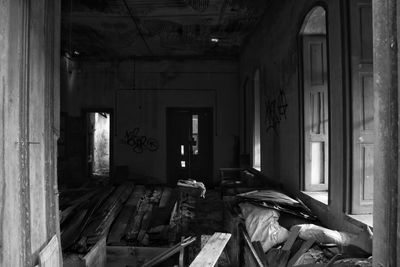 Interior of abandoned bed