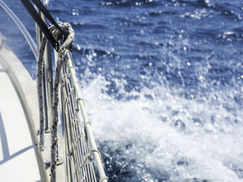 Sailboat sailing on sea