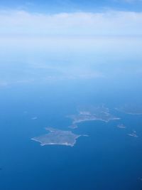 Aerial view of sea against sky