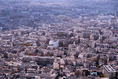 High angle view of cityscape against sky