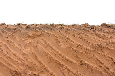 Scenic view of desert against clear sky