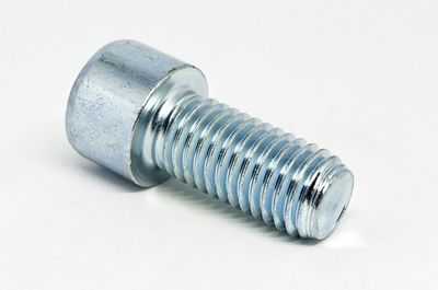High angle view of metal against white background