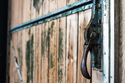 Close-up of old metal door