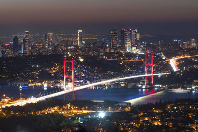 Istanbul bosphorus bridge at night.