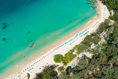 High angle view of beach