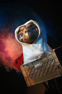 Low angle view of illuminated statue