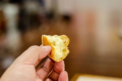 Close-up of person holding ice cream