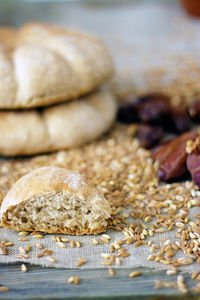 Close-up of bread on table