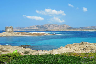 Scenic view of iconic sardinian beach 