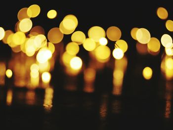 Defocused image of illuminated lights