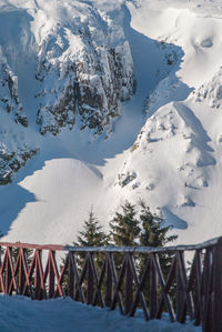 Scenic view of snow covered land