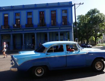 Car parked against blue sky