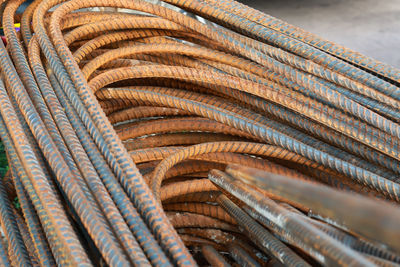 Full frame shot of metal structure in market