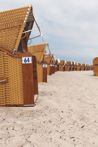 The whole beach is covered with booths