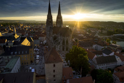 Aerial view of a town