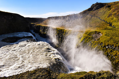 Scenic view of waterfall