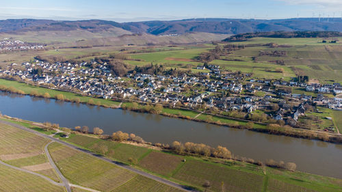 High angle view of agricultural field