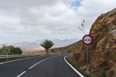 Mountain road in spain, canary islands. no overtake