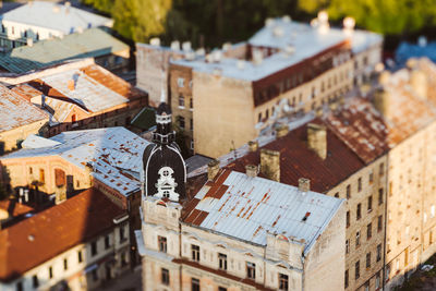 Tilt-shift image of residential buildings