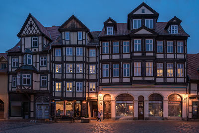 Building against sky at night