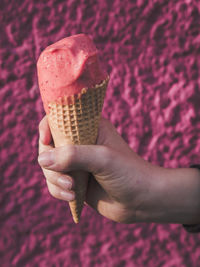 Woman holding ice cream cone