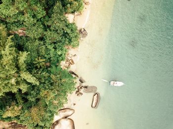 High angle view of beach