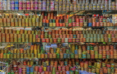 Full frame shot of colorful containers