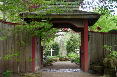 Entrance of building by trees