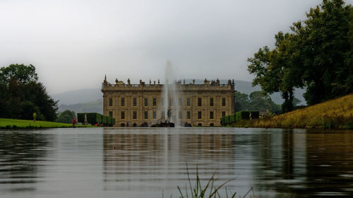 View of fountain in lake