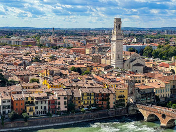 View on verona unesco city centre, italy