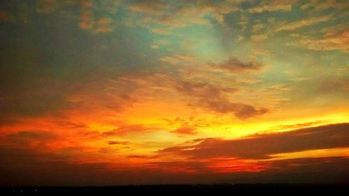 Silhouette of cloudy sky at sunset