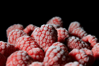 Close-up of pine cone against black background