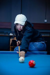 Man playing pool