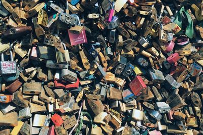 Full frame shot of love locks