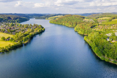 Scenic view of river against sky